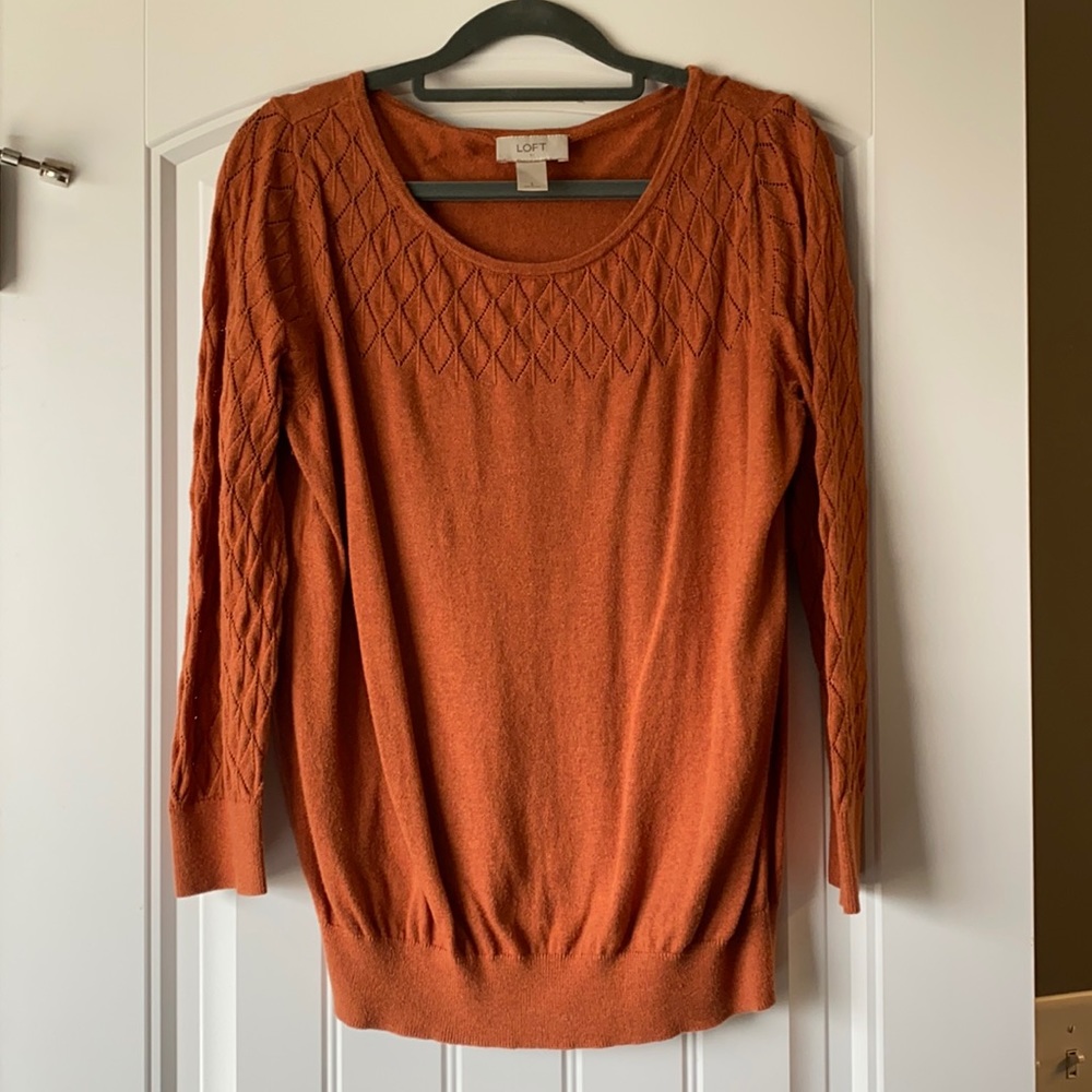 Brown quarter length sweater from Loft size L